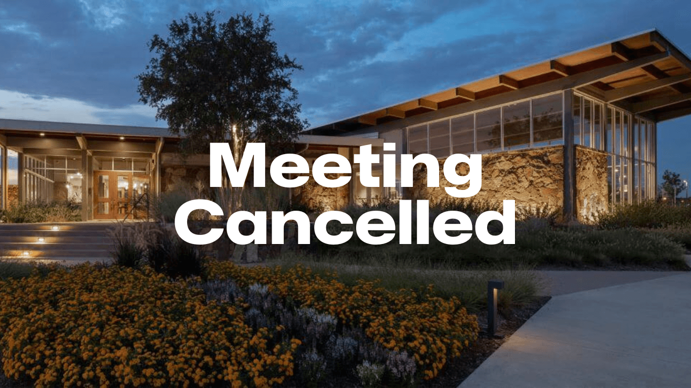 Notice of Meeting Cancellation